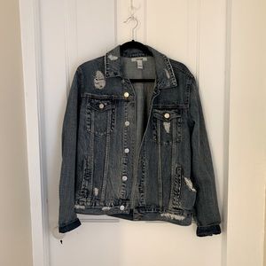 Distressed Denim Jean Jacket